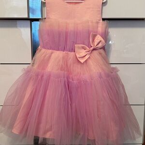 Pink and Purple Tulle Dress with Bow